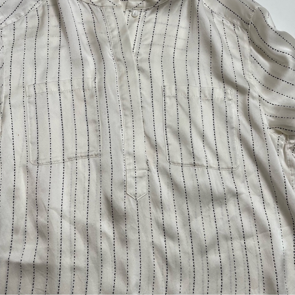 MEILLEUR MOMENT silk pinstripe button down blouse - Picture 7 of 7